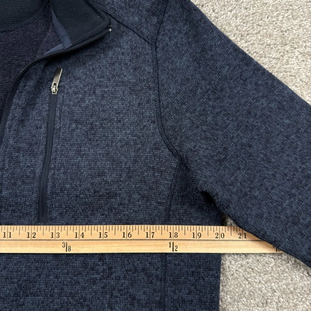 Woolrich Sweater Fleece Mens M Navy Blue 1/4 Zip Pullover Chest Pocket